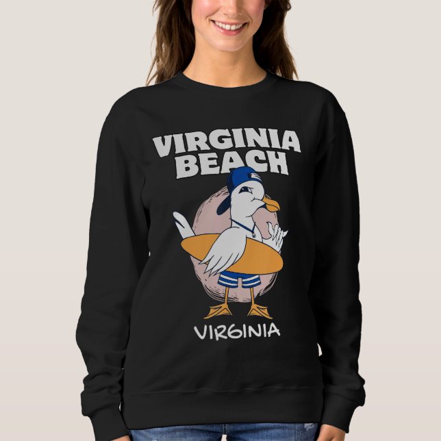 VIRGINA BEACH Surfing Vintage Seagull Retro Sweatshirt (Front)
