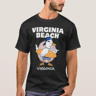 VIRGINA BEACH Surfing Vintage Seagull Retro T-Shirt