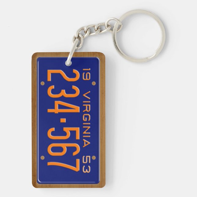 Virginia 1953 Vintage License Plate Keychain (Back)