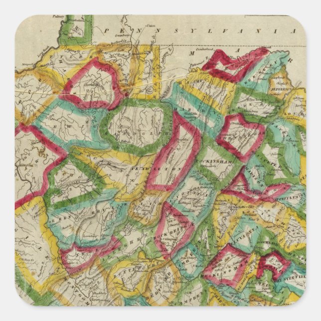 Virginia 3 square sticker (Front)