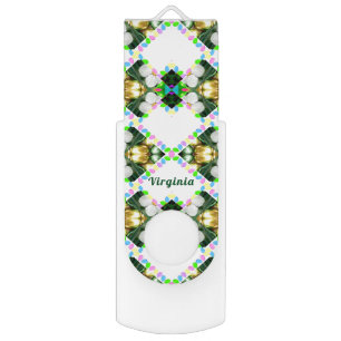 VIRGINIA Abstract Easter Egg Pattern ~Personalized Flash Drive