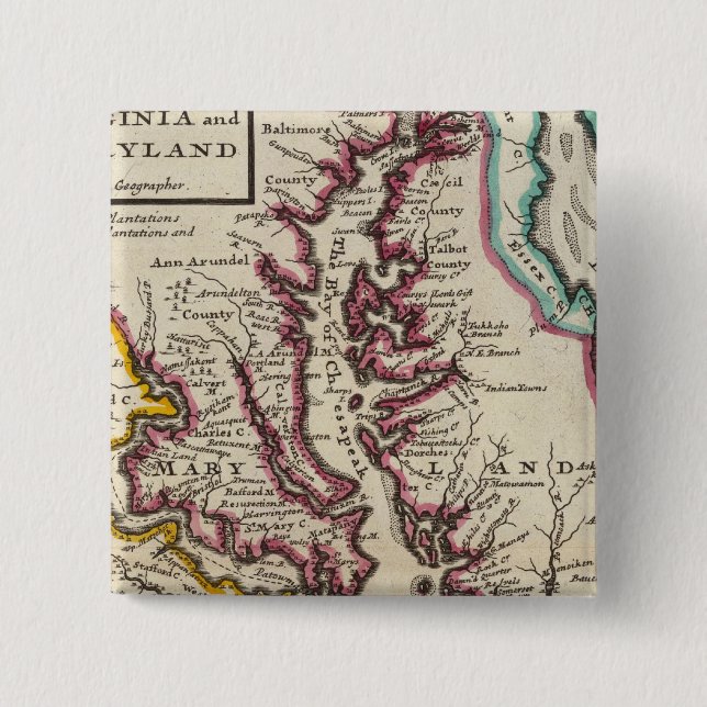 Virginia and Maryland Pinback Button (Front)
