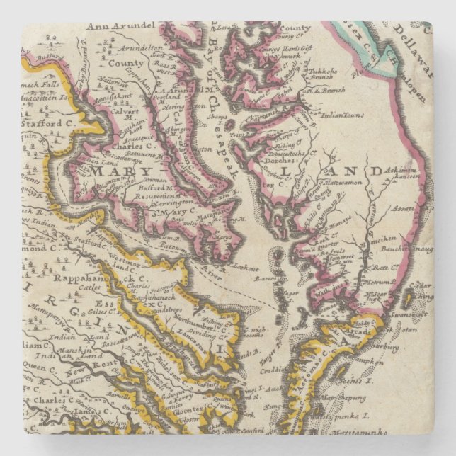 Virginia and Maryland Stone Coaster (Front)