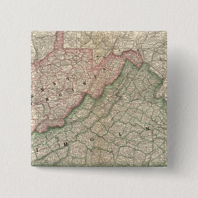 Virginia and West Virginia 2 Pinback Button (Front)