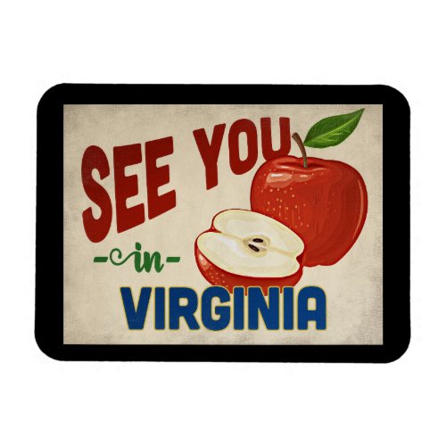 Virginia Apple _ Vintage Travel Magnet
