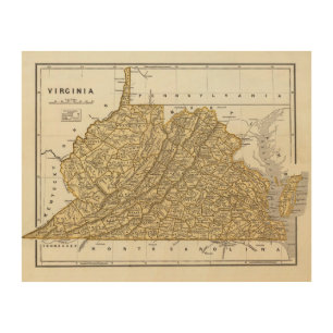 Virginia Atlas Map Wood Wall Decor