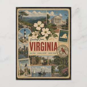 Virginia Authentic Vintage Style Postcard