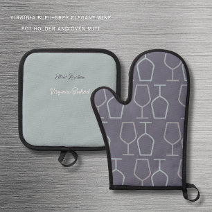 Virginia Baked Personalized   Virginia Wine Lover  Oven Mitt & Pot Holder Set