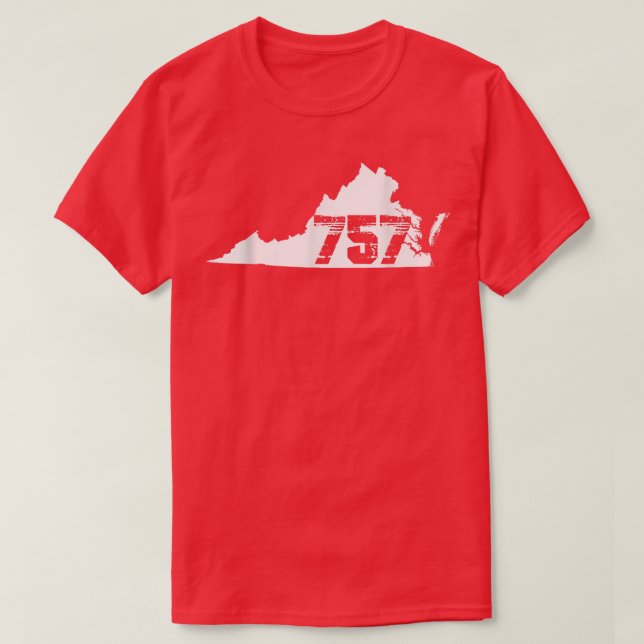 Virginia Beach 757 Area Code T-Shirt (Design Front)