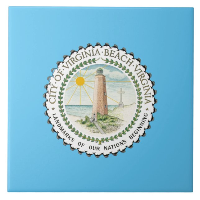 Virginia Beach city flag Ceramic Tile (Front)