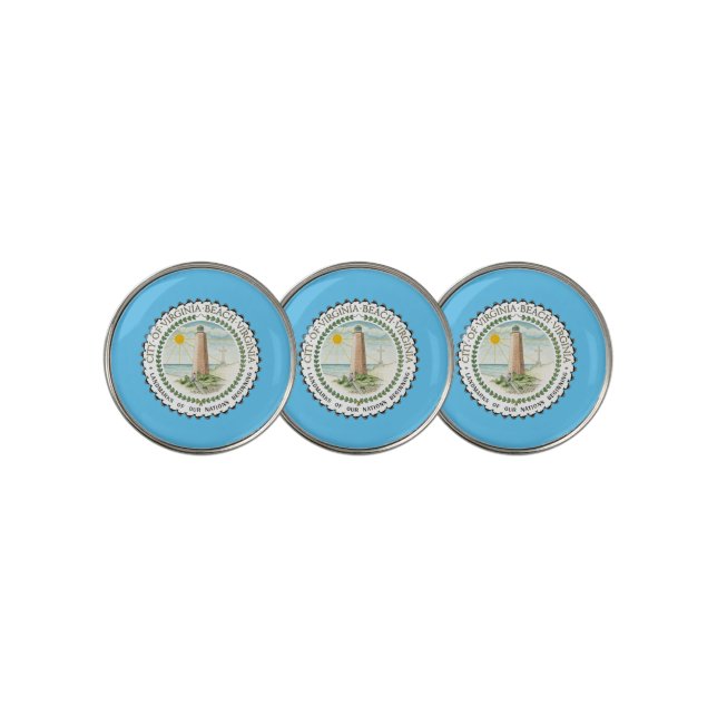 Virginia Beach city flag Golf Ball Marker (3 Up)