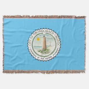 Virginia Beach city flag Throw Blanket