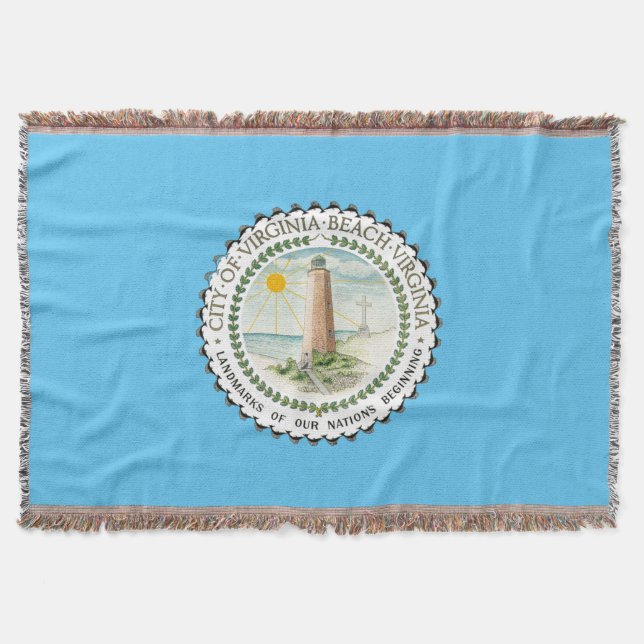 Virginia Beach city flag Throw Blanket (Front)