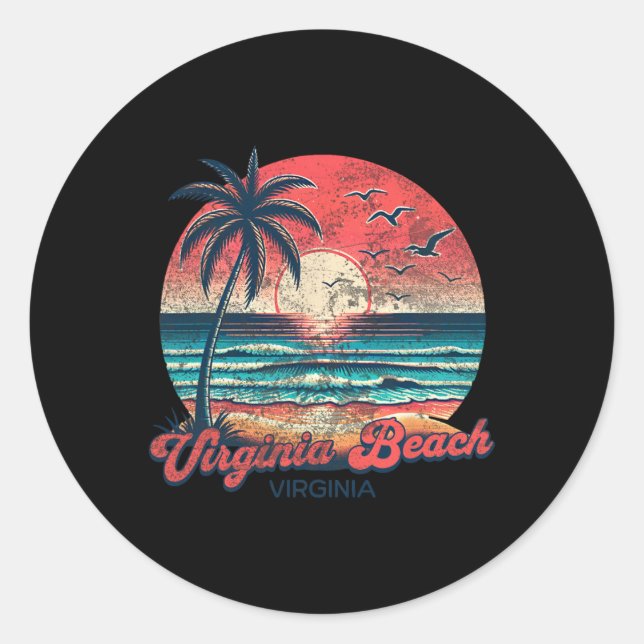 Virginia Beach  Classic Round Sticker (Front)