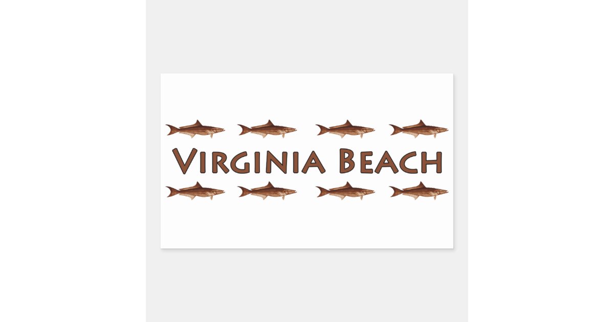 Virginia Beach Cobia Saltwater Fishing Logo Rectangular Sticker