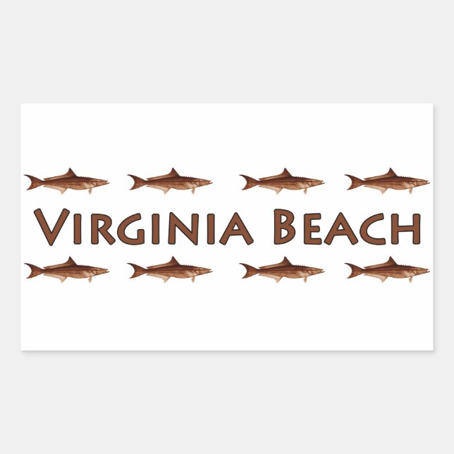Virginia Beach Cobia Saltwater Fishing Logo Rectangular Sticker (Front)