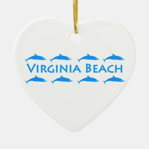 Virginia Beach Dolphins Logo Ceramic Ornament