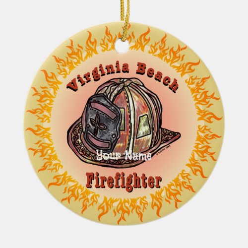 Virginia Beach Firefighters custom name ornament