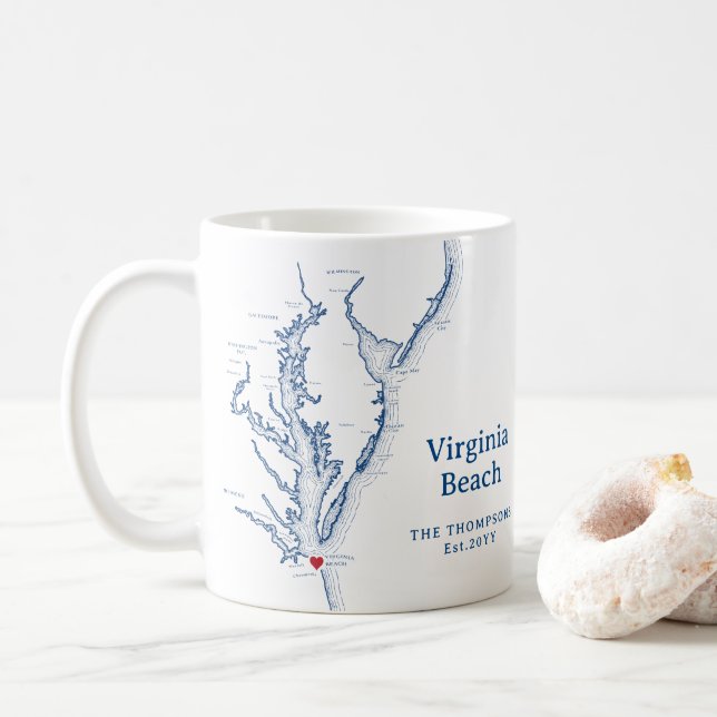 Virginia Beach Gift Coffee Mug (With Donut)