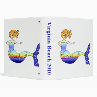 Virginia Beach Mermaid 3 Ring Binder