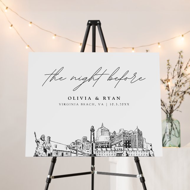 Virginia Beach Rehearsal Dinner Night Before Sign (In Situ (Stand))