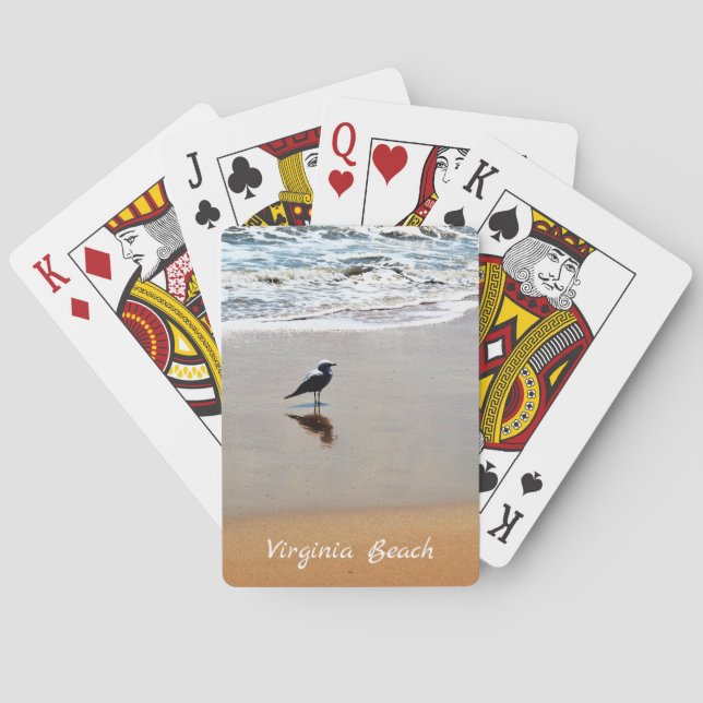 Virginia Beach ~ Seagull, Sand and Ocean Poker Cards (Back)