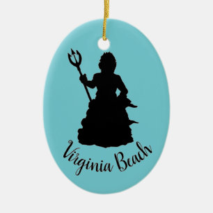 Virginia Beach, VA Neptune Statue Ocean Nautical Ceramic Ornament