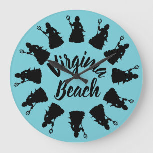 Virginia Beach, VA Neptune Statue Ocean Nautical Large Clock