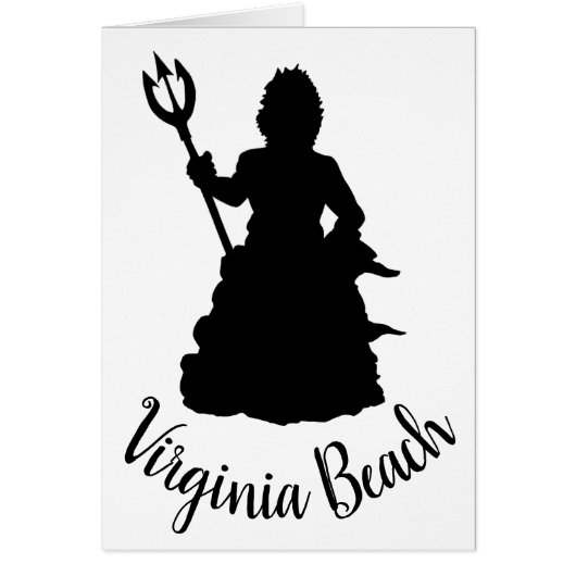 Virginia Beach, VA Neptune Statue Silhouette Cards (Front)