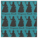 Virginia Beach VA Ocean Blue Neptune Statue Fabric