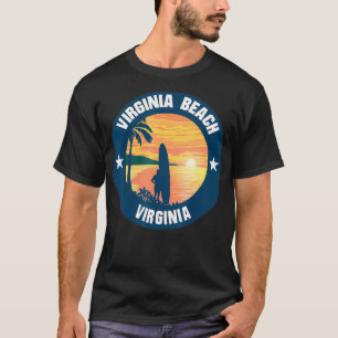 Virginia Beach Vintage Surfing Summer Beach Surfer T-Shirt