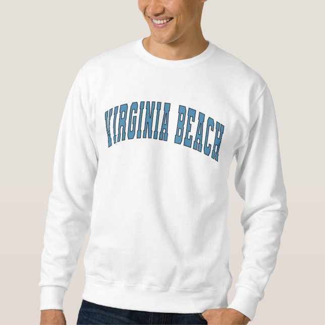 Virginia Beach Vintage Varsity College Style Sweatshirt (Front)