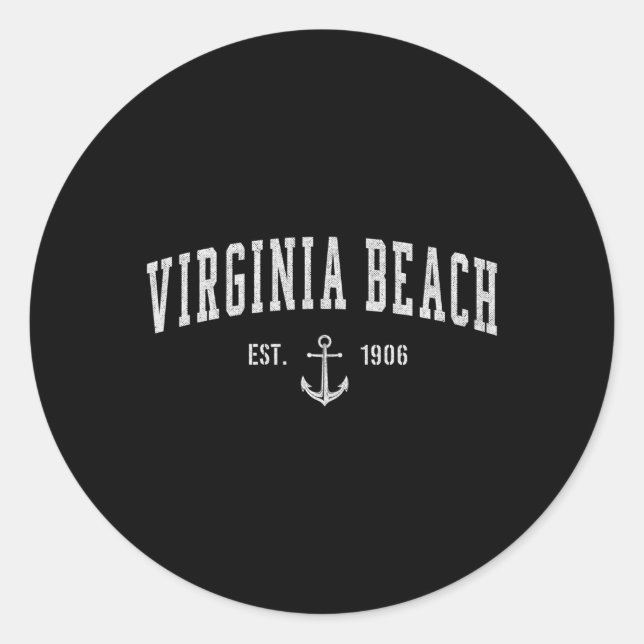 Virginia Beach Virginia Classic Round Sticker (Front)
