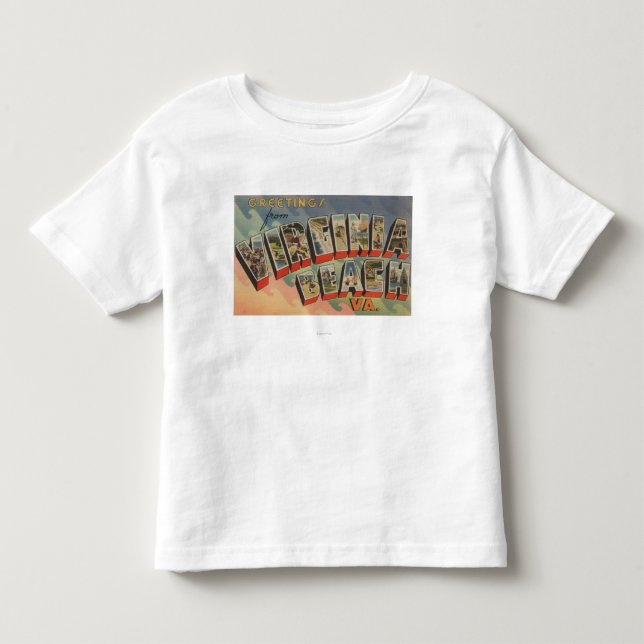 Virginia Beach, Virginia - Large Letter Scenes Toddler T-shirt (Front)