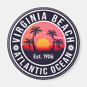 Virginia Beach Virginia Retro Sunset Souvenirs Magnet