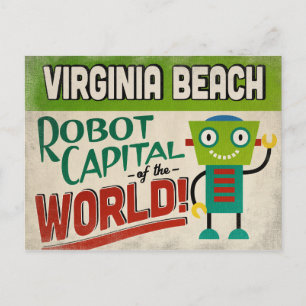 Virginia Beach Virginia Robot - Funny Vintage Postcard