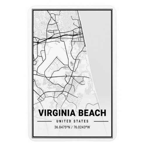 Virginia Beach Virginia USA Travel City Map Magnet