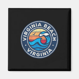 Virginia Beach Virginia Va Vintage Nautical Waves Magnet