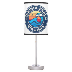 Virginia Beach Virginia VA Vintage Nautical Waves Table Lamp