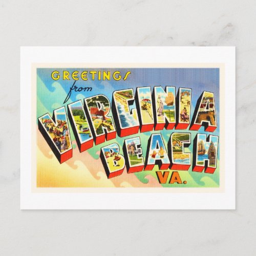 Virginia Beach Virginia VA Vintage Travel Postcard