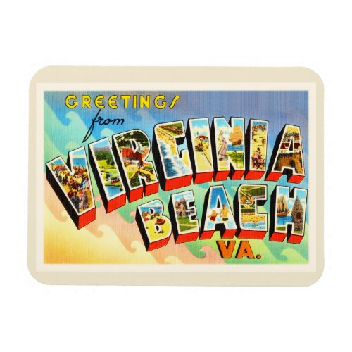 Virginia Beach Virginia VA Vintage Travel Postcard Magnet