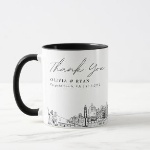 Virginia Beach Wedding Minimal Custom Coffee Mug