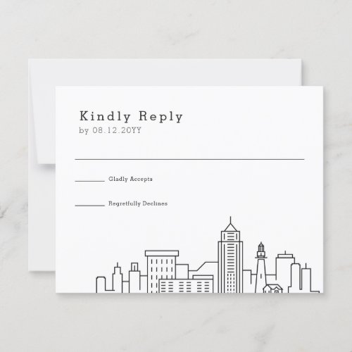 Virginia Beach Wedding  Stylized Skyline RSVP