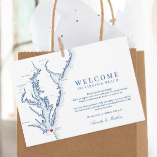 Virginia Beach Wedding Welcome and Itinerary Thank You Card
