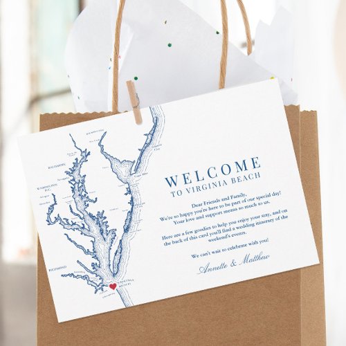 Virginia Beach Wedding Welcome and Itinerary Thank You Card