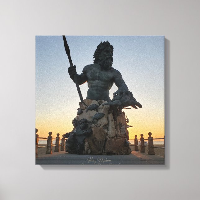 Virginia Beachs King Neptune Satue Canvas Print (Front)