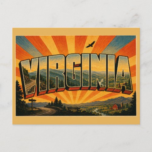 Virginia Blue Ridge Shenandoah Valley Art Postcard