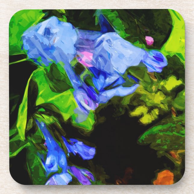 Virginia Bluebell Wildflower Impressionist Beverage Coaster (Front)
