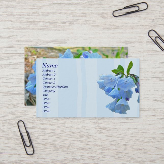 Virginia Bluebells Coordinating Items Business Card (Front/Back In Situ)