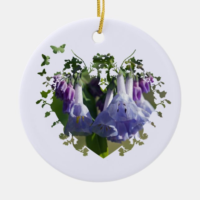 Virginia Bluebells Wildflowers Ceramic Ornament (Front)